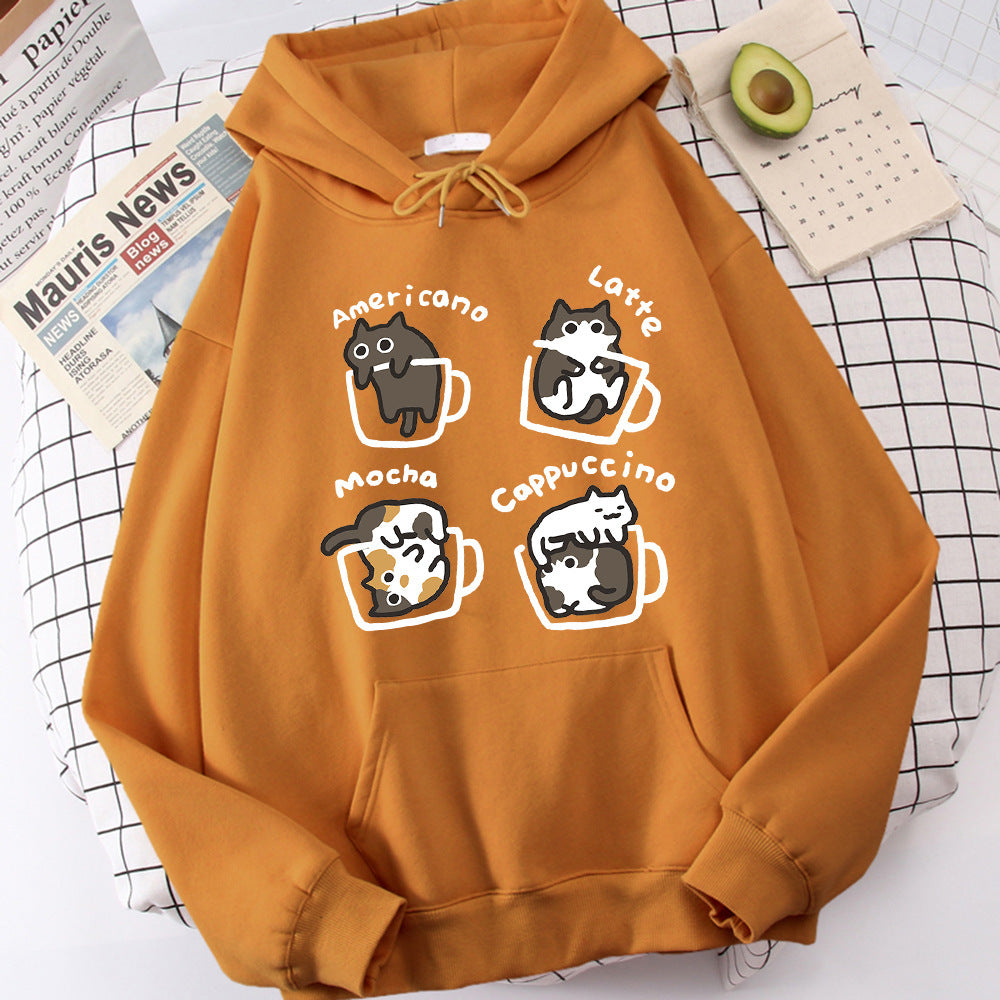 Five Kitties Play In Cup Hoodie