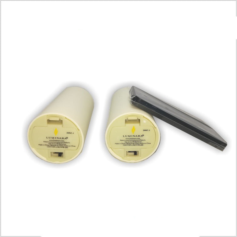 ABUI-2Pcs Luminara Flameless Moving Flame Lamp Votive LED Candles with Timer Ivory Unscented 1.75 x 3 inch