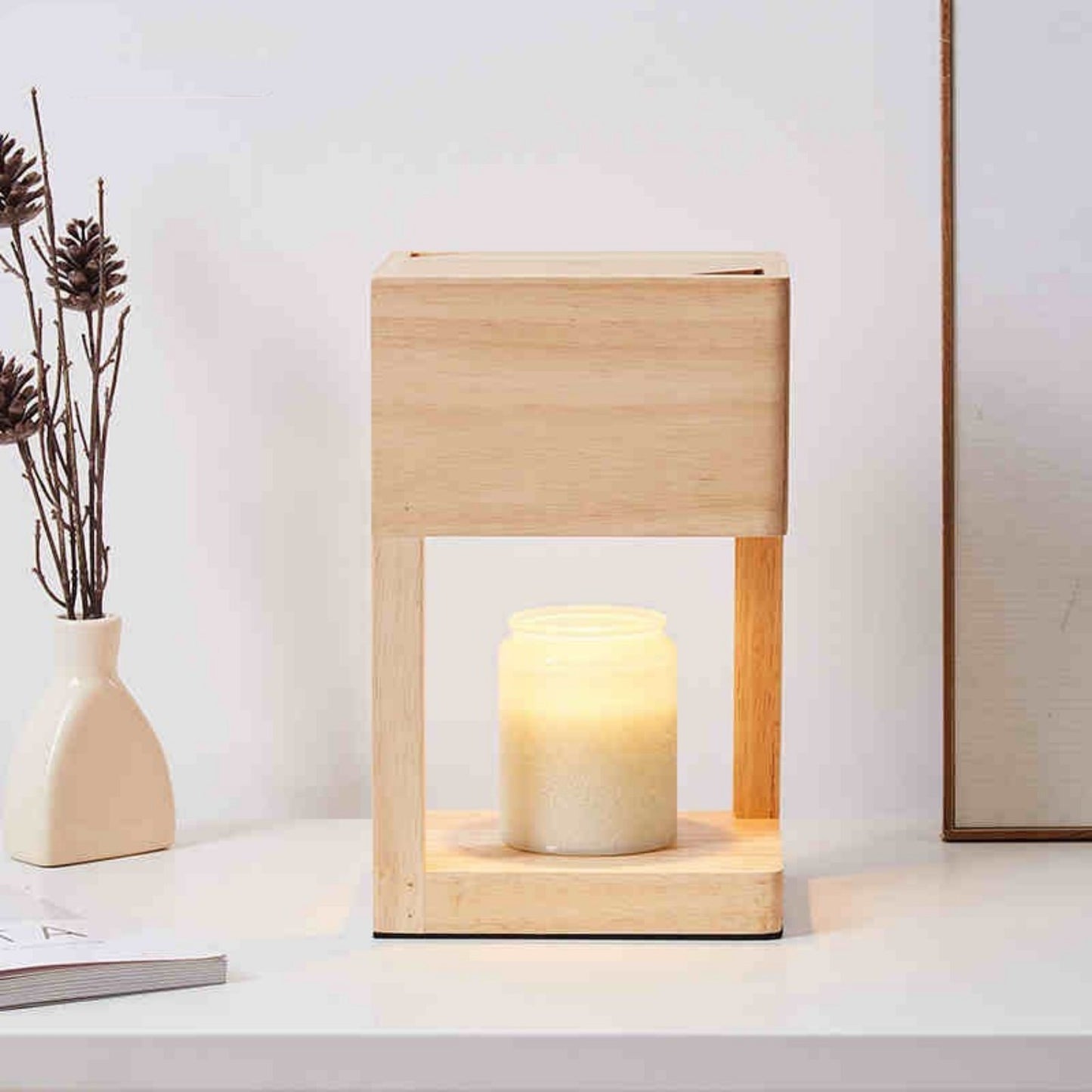 Wooden Flameless Aromatherapy Candle Warm Light