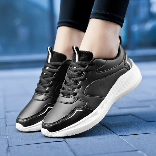 Waterproof Leather Soft Bottom Casual Sneaker Women