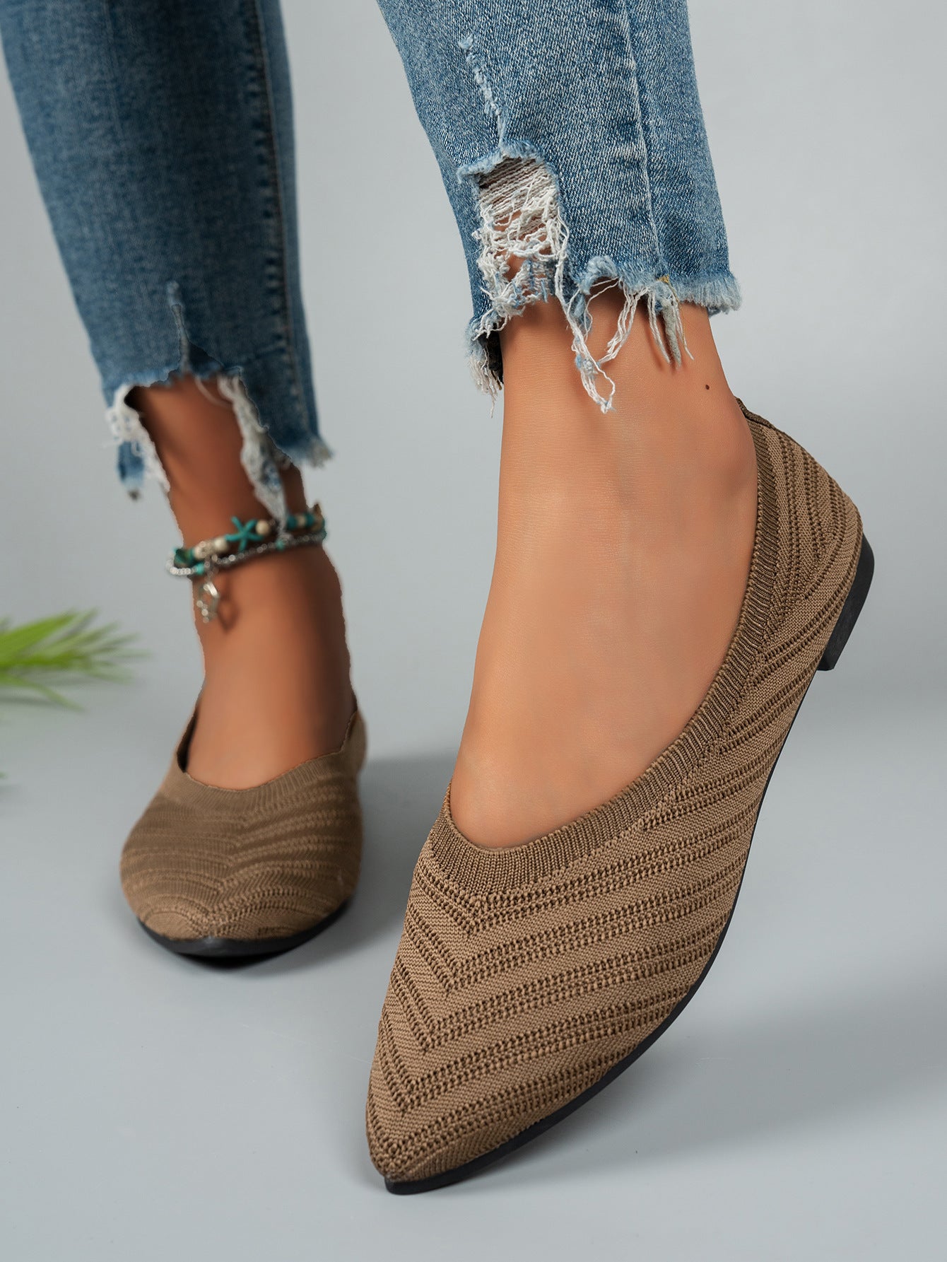 Pointed Toe Low-cut Women's Breathable Flat Shoes