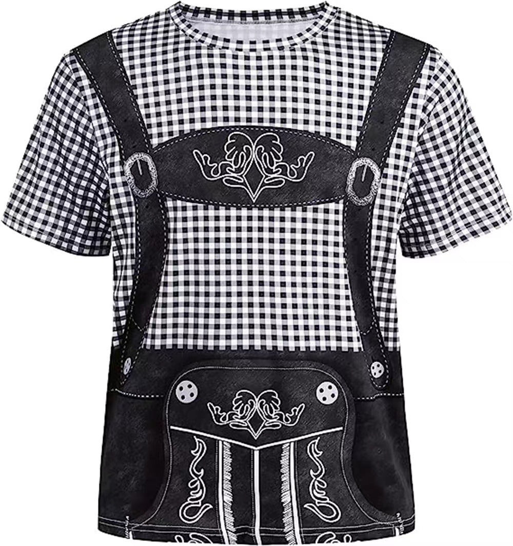 Men's Summer Beer Festival T-shirt Breathable Short Sleeve Top