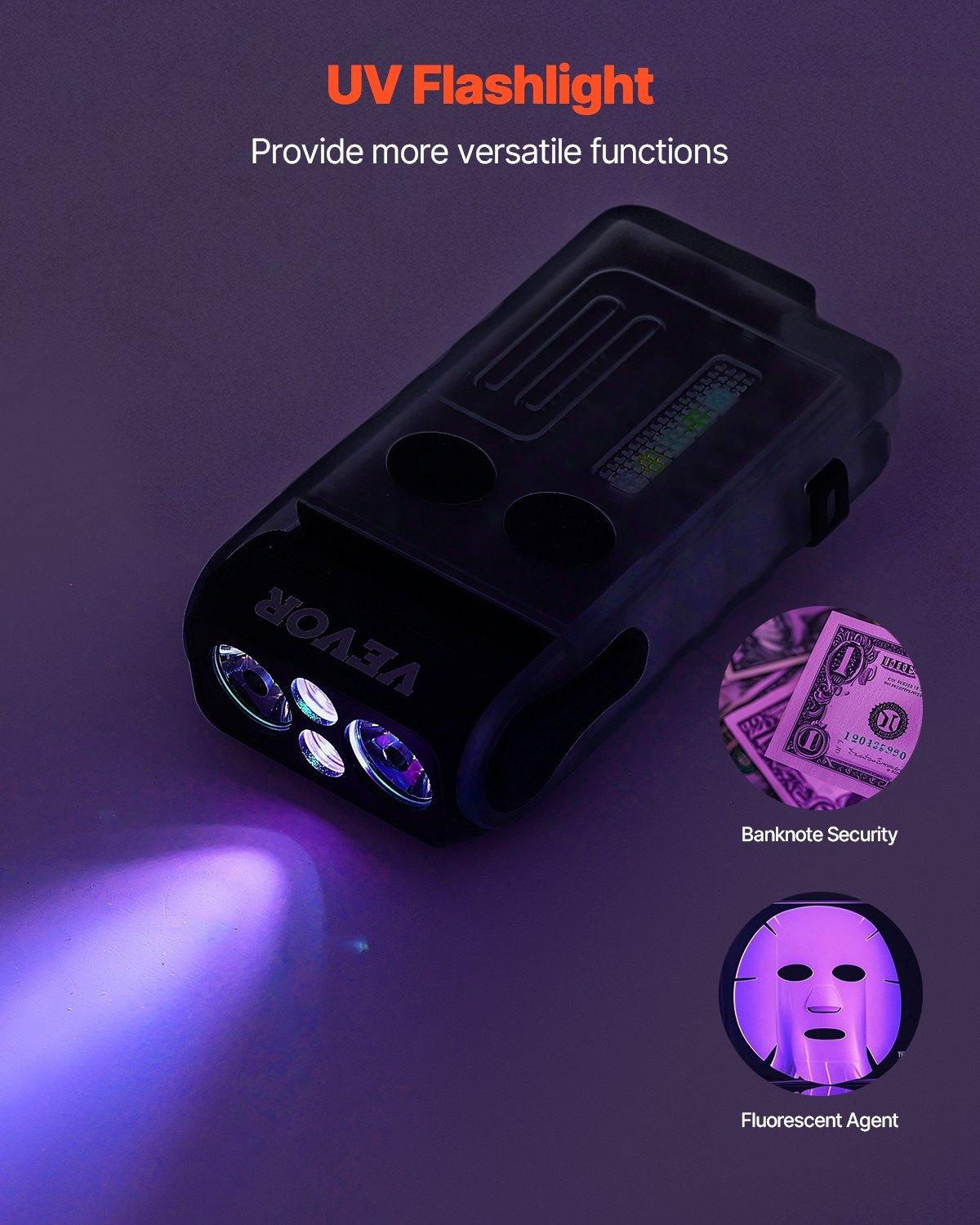 Rechargeable Keychain Flashlight Mini LED Flashlight With Clip & Magnetic Tail