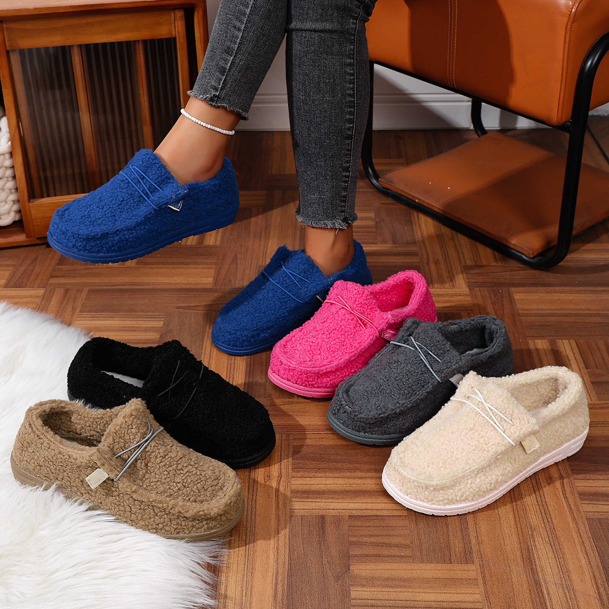 Ethnic Style Series Flat Casual Breathable Soft Bottom Lazybone Women's Shoes