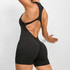 Zippered Yoga Shorts Jumpsuit - Tummy Control Butt Lifting