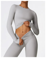 Women's Slim Long Sleeve Yoga Top - Fitness Pullover