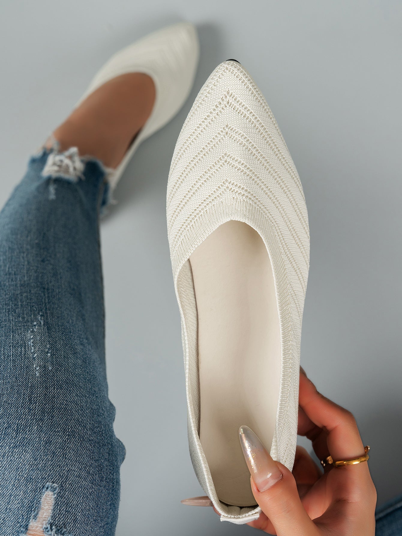 Pointed Toe Low-cut Women's Breathable Flat Shoes