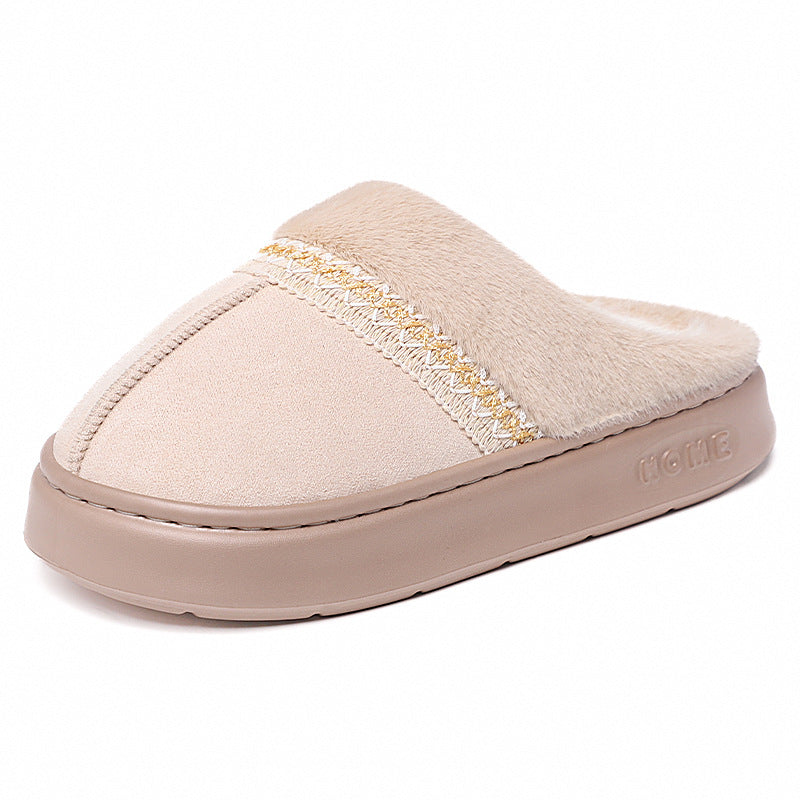 Women's Cotton Shoes Fleece-lined Thickened Plus Size Cotton Slippers