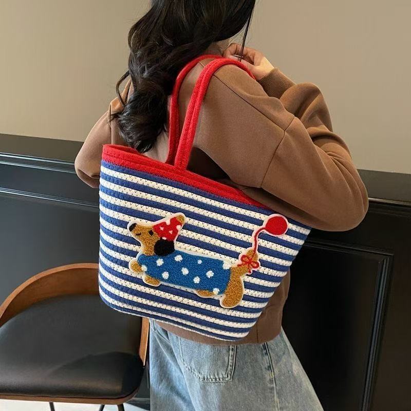 Sausage Dog Cute Dopamine Texture Woven Bag