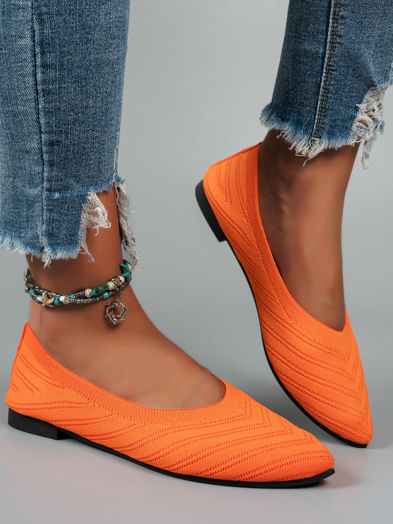 Pointed Toe Low-cut Women's Breathable Flat Shoes