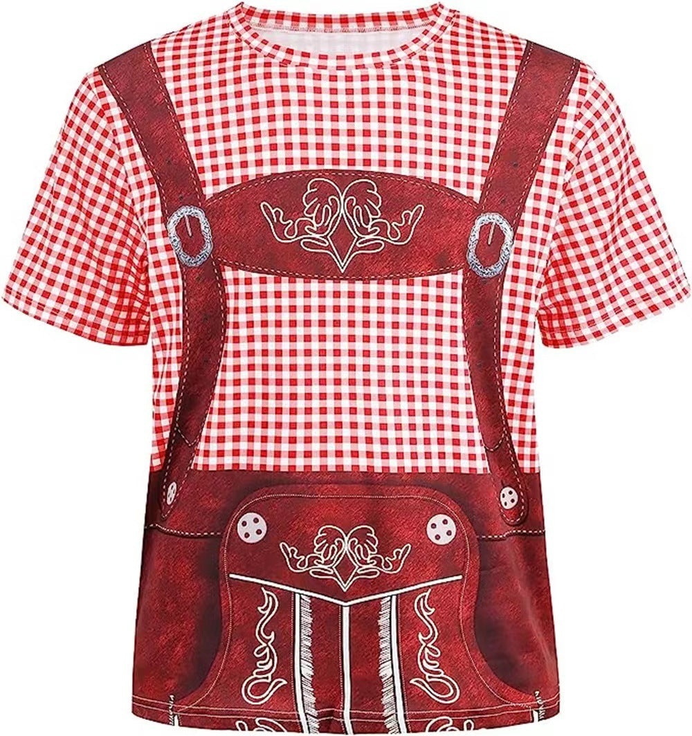 Men's Summer Beer Festival T-shirt Breathable Short Sleeve Top