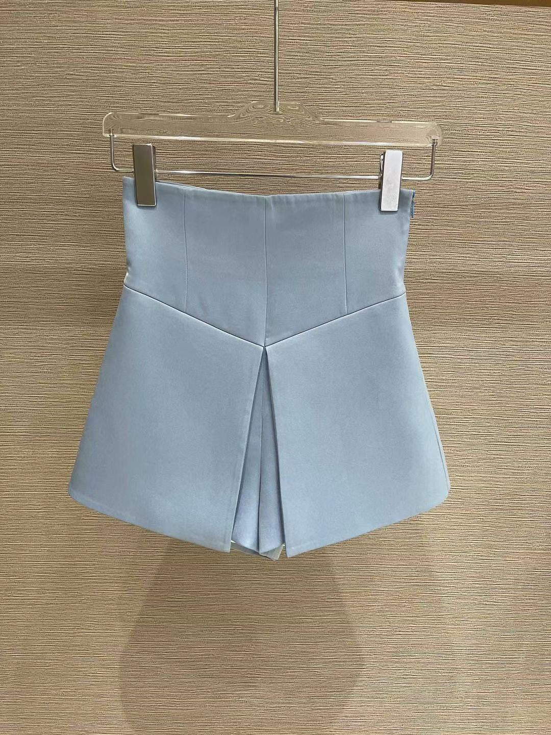 Temperament Blue Doll Collar Diamond Jacket Women''s Summer