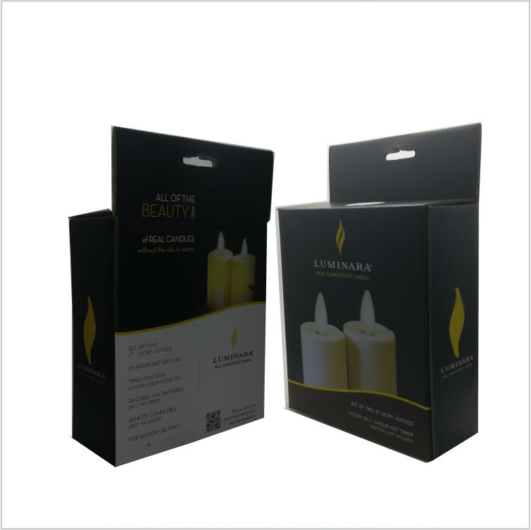 ABUI-2Pcs Luminara Flameless Moving Flame Lamp Votive LED Candles with Timer Ivory Unscented 1.75 x 3 inch