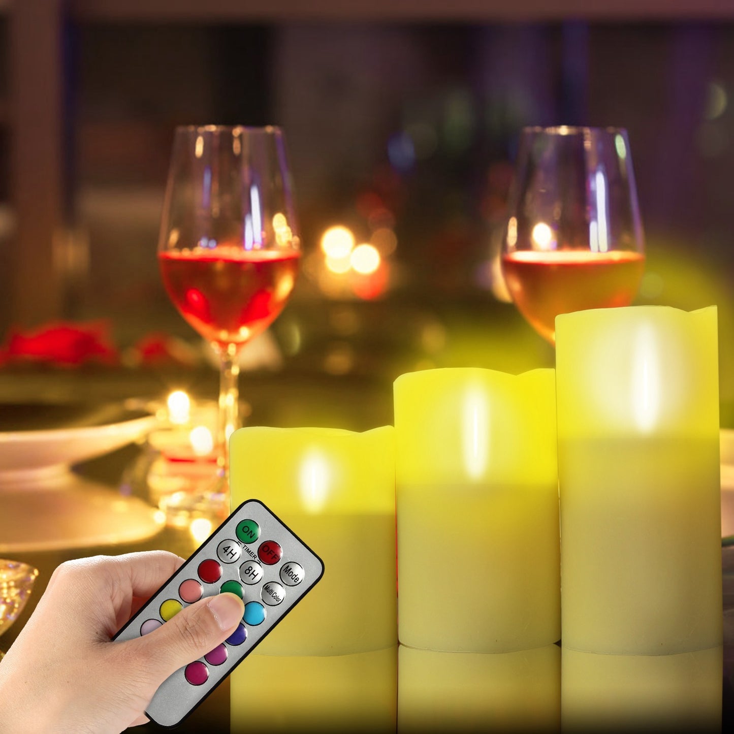 6Pc Flameless Candles Votive Candles Wireless Battery Operated LED Flickering Candles With Remote Control Timer