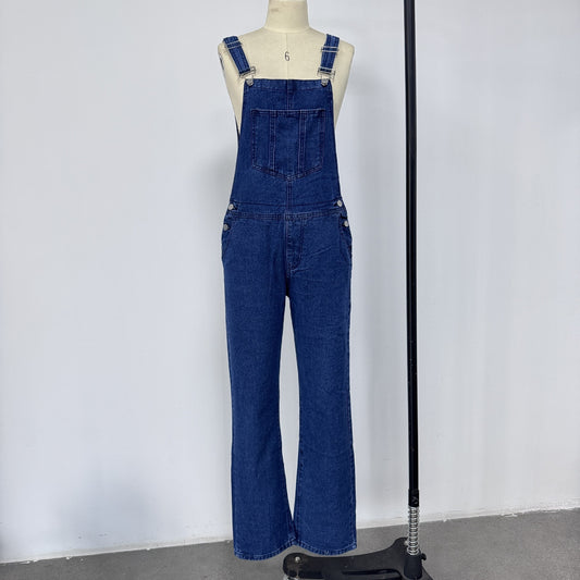 Loose Women's Denim Suspender Pants