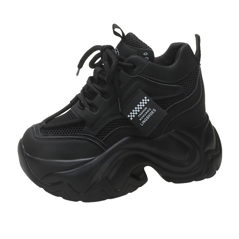 Platform Lace-up Fashion Solid Color Simple Casual Shoes
