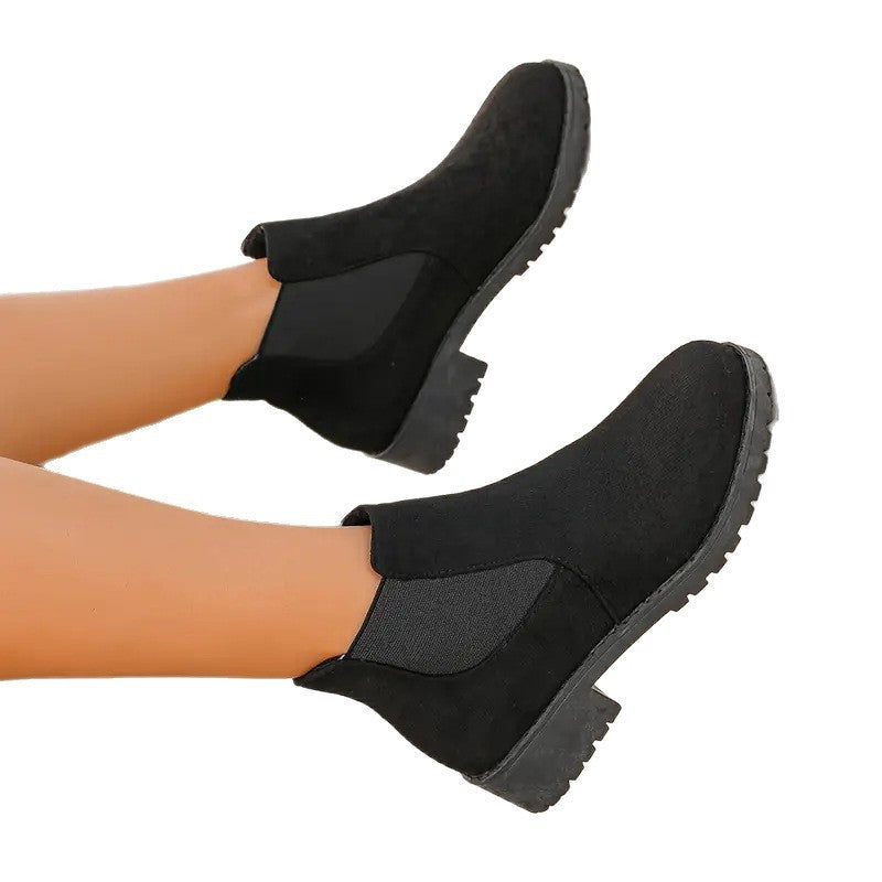 Women's Ankle Boots Suede Hight Increasing Martin Boots