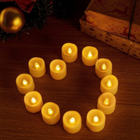Confession Simulation LED Flameless Candle Flashing Tea Light 12 Pieces