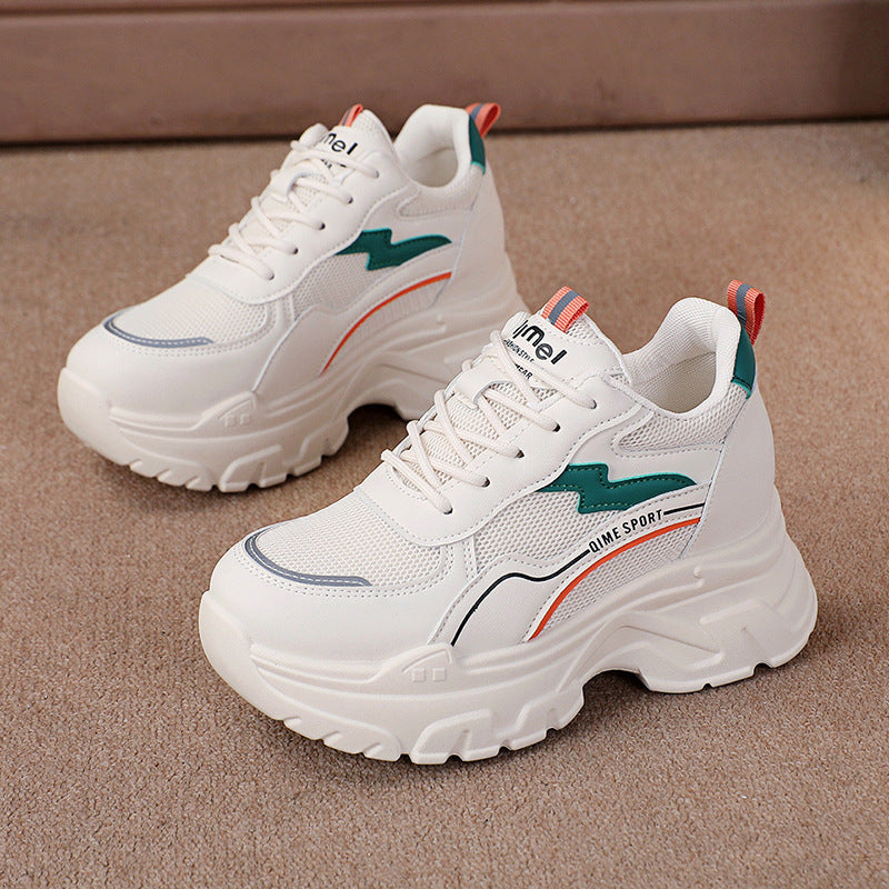 Height Increasing Insole Breathable White Shoes