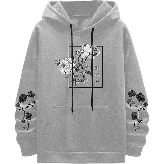 Fashion New Rose Print Casual Sweatshirt