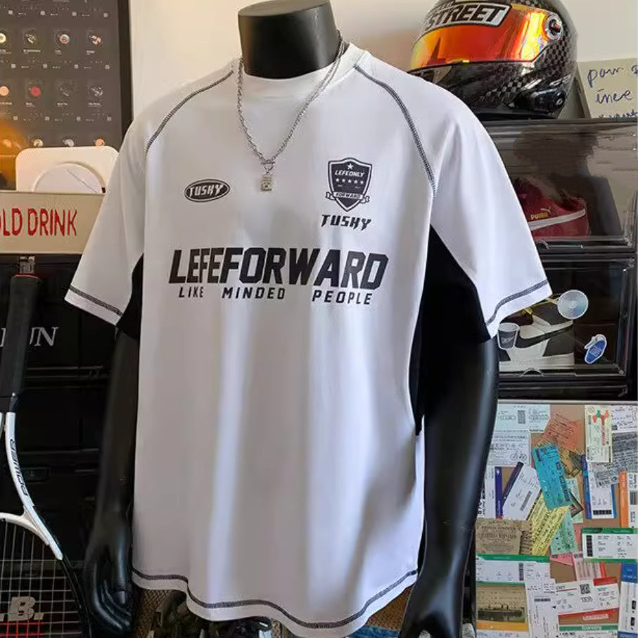 Round Neck Short Sleeve Men Clothing Loose Outdoor Sports T-shirt