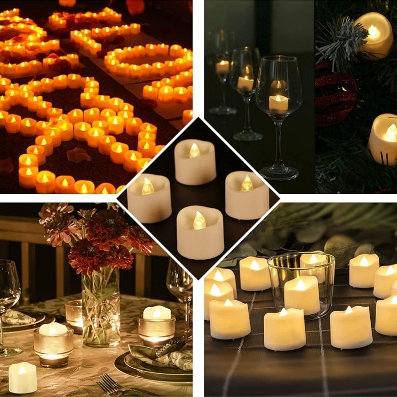 Confession Simulation LED Flameless Candle Flashing Tea Light 12 Pieces