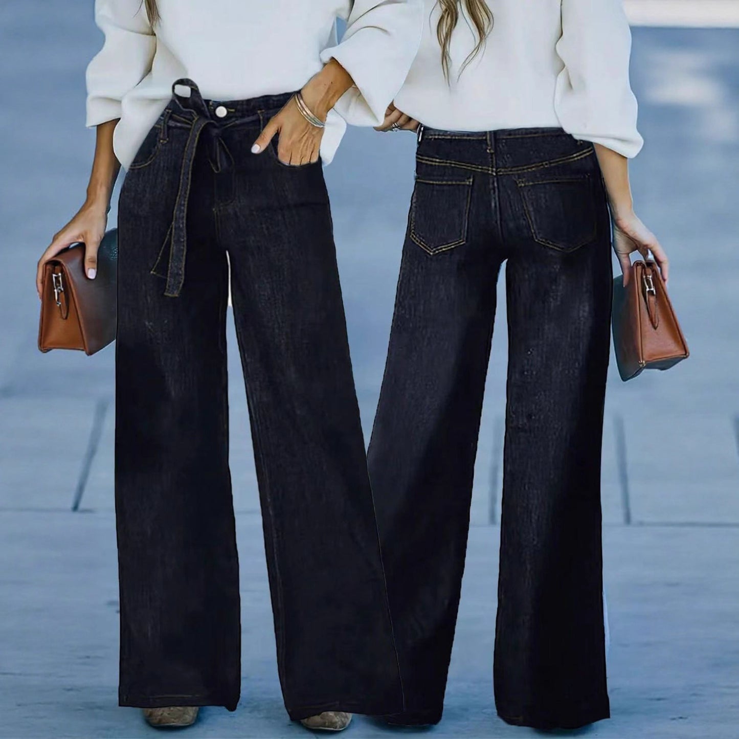 American Hot Girl Retro Wide Leg Jeans