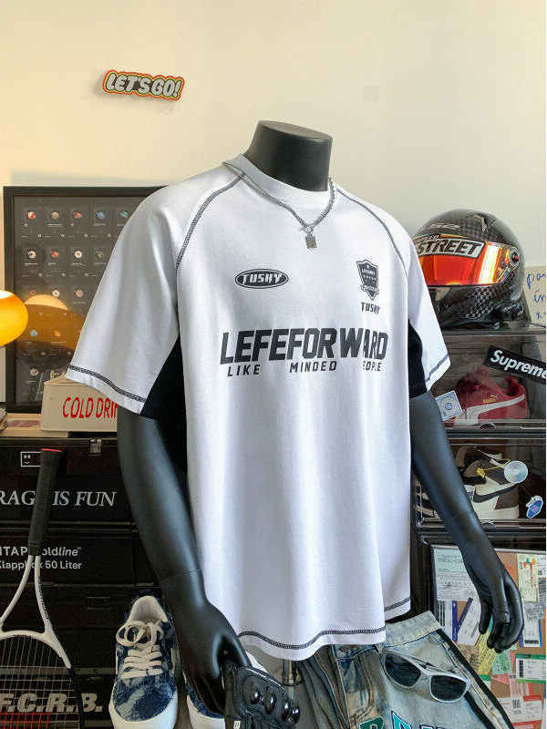 Round Neck Short Sleeve Men Clothing Loose Outdoor Sports T-shirt