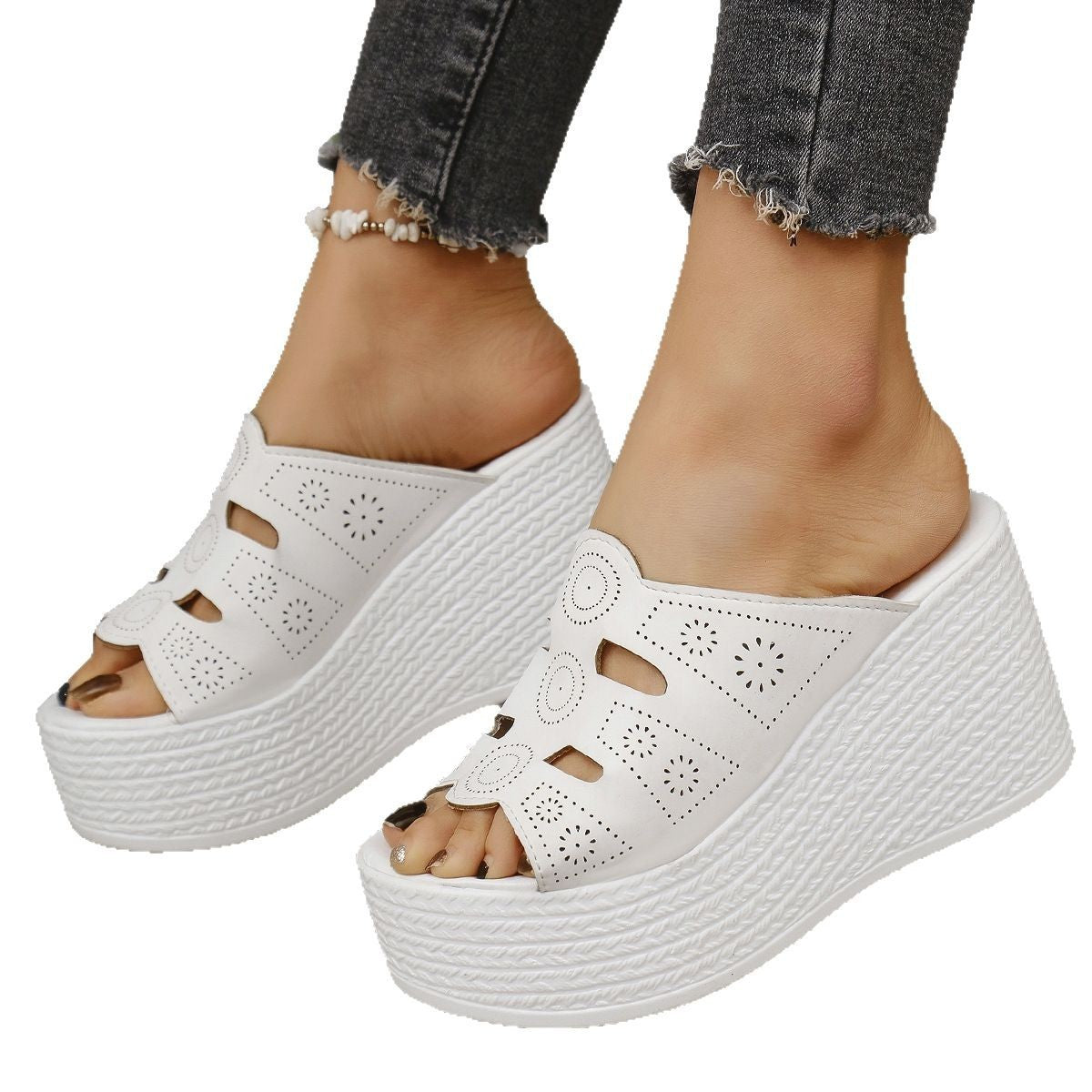 Plus Size Casual Slip-on Stitching Wedge Slippers