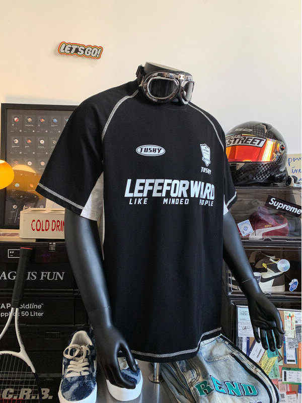 Round Neck Short Sleeve Men Clothing Loose Outdoor Sports T-shirt