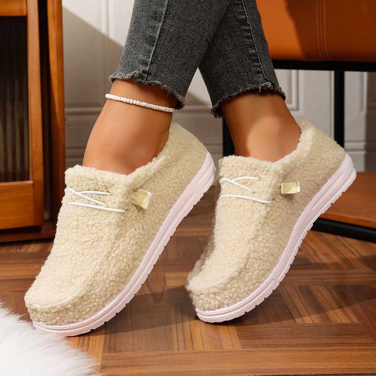 Ethnic Style Series Flat Casual Breathable Soft Bottom Lazybone Women's Shoes