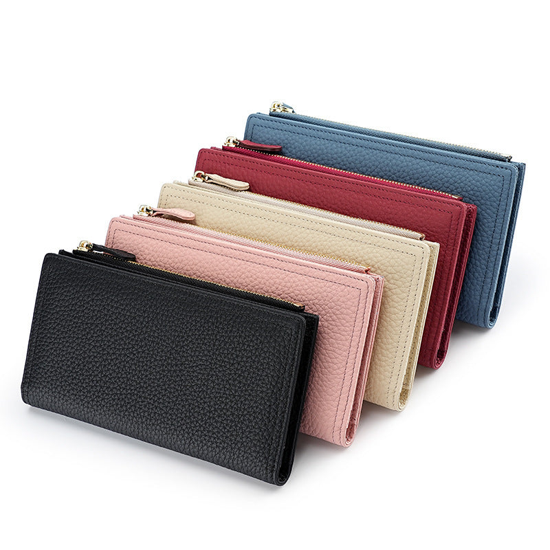 Women's Cowhide Anti-magnetic Anti-theft Long Wallet