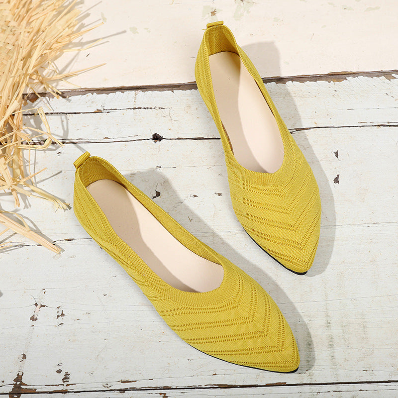 Pointed Toe Low-cut Women's Breathable Flat Shoes